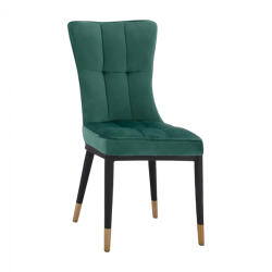 Scaun living Samy, catifea verde, picioare metalice negre (HM8722.03)