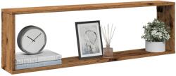vidaXL 4 db antik fa színű szerelt fa fali kockapolc 100 x 15 x 30 cm (856583)