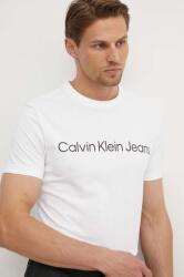 Calvin Klein Jeans pamut póló fehér, férfi, nyomott mintás, J30J322552 - fehér XXL