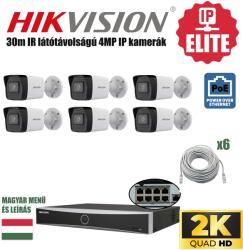  HIKVISION 6 Kamerás 4MP IP kamerarendszer POE 12MP rögzítővel szereld magad csomagban