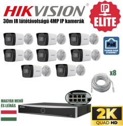  HIKVISION 8 Kamerás 4MP IP kamerarendszer POE 12MP rögzítővel szereld magad csomagban