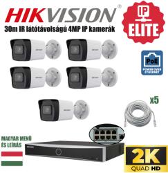  HIKVISION 5 Kamerás 4MP IP kamerarendszer POE 12MP rögzítővel szereld magad csomagban