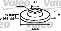 VALEO Disc frana NISSAN INTERSTAR caroserie (X70) (2002 - 2016) VALEO 186740