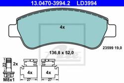 ATE Set placute frana, frana disc CITROEN XSARA Estate (N2) (1997 - 2010) ATE 13.0470-3994.2