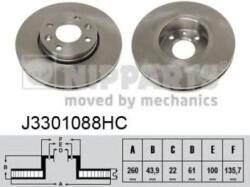 NIPPARTS Disc frana RENAULT MEGANE II Limuzina (LM0/1) (2003 - 2016) NIPPARTS J3301088HC