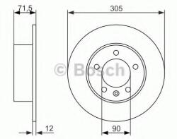 Bosch Disc frana RENAULT MASTER III platou / sasiu (EV, HV, UV) (2010 - 2016) BOSCH 0 986 479 717