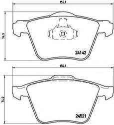 BREMBO Set placute frana, frana disc VOLVO V70 III (BW) (2007 - 2016) BREMBO P 24 077