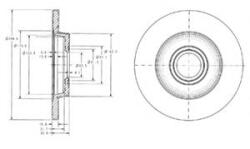 DELPHI Disc frana VW TRANSPORTER IV caroserie (70XA) (1990 - 2003) DELPHI BG3416