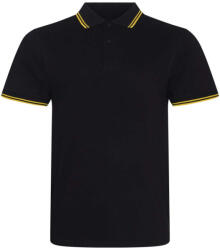 Just Polos JP003 rövid ujjú sztreccs galléros férfi póló Just Polos, Black/Yellow-L (jp003bl-ye-l)