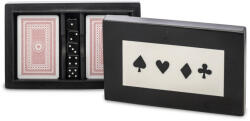 ART-POL Loyd design elegáns 2db franciakártya csomag 5db dobókockával díszes fa dobozban 4x19x12cm (125523)