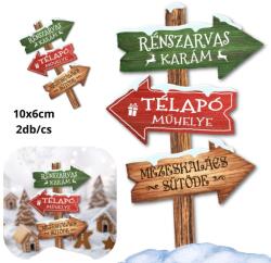 Nyomtatott dekorkarton - Karácsonyi útjelző tábla 2db