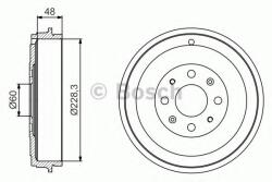 Bosch Tambur frana FIAT PUNTO Van (199) (2008 - 2016) BOSCH 0 986 477 208