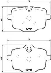 BREMBO Set placute frana, frana disc BMW Seria 5 Touring (F11) (2010 - 2016) BREMBO P 06 061