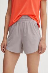 Under Armour edzős rövidnadrág Flex bézs, sima, magas derekú - lila M
