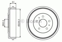 Bosch Tambur frana FORD FOCUS II Limuzina (DA) (2005 - 2016) BOSCH 0 986 477 219