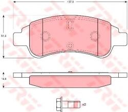 TRW Set placute frana, frana disc CITROEN C2 (JM) (2003 - 2016) TRW GDB1623