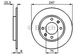 Bosch Disc frana CITROEN XSARA Estate (N2) (1997 - 2010) BOSCH 0 986 478 464