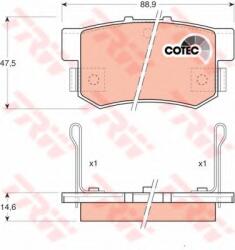 TRW Set placute frana, frana disc HONDA CIVIC VII Limuzina (ES) (2000 - 2006) TRW GDB774