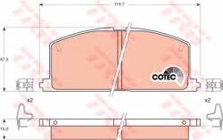 TRW Set placute frana, frana disc TOYOTA COROLLA (E11) (1997 - 2002) TRW GDB323