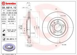 BREMBO Disc frana AUDI A4 Avant (8ED, B7) (2004 - 2008) BREMBO 09. A814.11