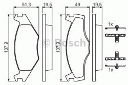 Bosch Set placute frana, frana disc SEAT TOLEDO I (1L) (1991 - 1999) BOSCH 0 986 468 873