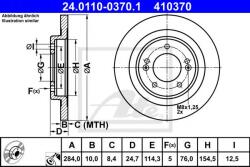 ATE Disc frana HYUNDAI i40 CW (VF) (2011 - 2016) ATE 24.0110-0370.1