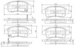 NIPPARTS Set placute frana, frana disc TOYOTA YARIS (P1) (1999 - 2005) NIPPARTS J3602086