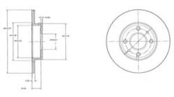 DELPHI Disc frana FIAT 500 (312) (2007 - 2016) DELPHI BG2458