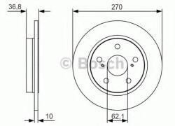 Bosch Disc frana TOYOTA AURIS (ZWE18, NZE18, ZRE18) (2012 - 2016) BOSCH 0 986 479 S64