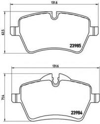 BREMBO Set placute frana, frana disc MINI MINI Cabriolet (R57) (2007 - 2016) BREMBO P 06 051