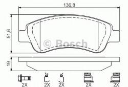 Bosch Set placute frana, frana disc CITROEN DS3 Cabriolet (2013 - 2015) BOSCH 0 986 494 623