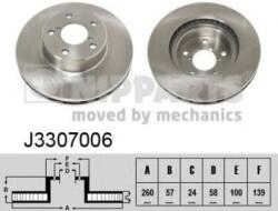 NIPPARTS Disc frana SUBARU LEGACY III (BE, BH) (1998 - 2003) NIPPARTS J3307006