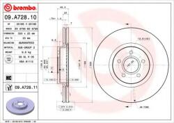 BREMBO Disc frana VOLVO V40 Hatchback (2012 - 2016) BREMBO 09. A728.11