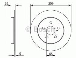 Bosch Disc frana TOYOTA PRIUS (ZVW3) (2009 - 2016) BOSCH 0 986 479 721