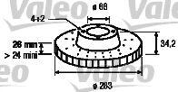 VALEO Disc frana CITROEN C3 Picasso (2009 - 2016) VALEO 186693