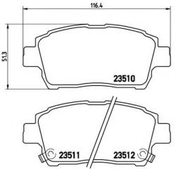 BREMBO Set placute frana, frana disc TOYOTA COROLLA Combi (E12J, E12T) (2001 - 2007) BREMBO P 83 051