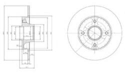 DELPHI Disc frana PEUGEOT 307 Estate (3E) (2002 - 2016) DELPHI BG9021RS
