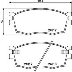 BREMBO Set placute frana, frana disc KIA RIO II (JB) (2005 - 2016) BREMBO P 30 026