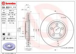 BREMBO Disc frana JAGUAR XJ (N3, X350, X358) (2003 - 2009) BREMBO 09. B311.11