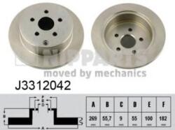 NIPPARTS Disc frana TOYOTA CELICA (ZZT23_) (1999 - 2005) NIPPARTS J3312042