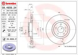 BREMBO Disc frana FIAT DOBLO Microbus (263, 152) (2009 - 2016) BREMBO 09.4939. 21