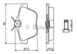 Bosch Set placute frana, frana disc ALFA ROMEO 166 (936) (1998 - 2007) BOSCH 0 986 494 020