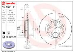 BREMBO Disc frana JAGUAR XF SPORTBRAKE (CC9) (2012 - 2014) BREMBO 09. B311.11