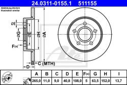 ATE Disc frana FORD C-MAX (DM2) (2007 - 2016) ATE 24.0311-0155.1