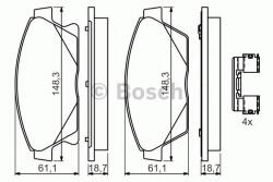 Bosch Set placute frana, frana disc CHEVROLET TRAX (2012 - 2016) BOSCH 0 986 494 657