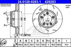 ATE Disc frana PORSCHE PANAMERA (970) (2009 - 2016) ATE 24.0128-0283.1