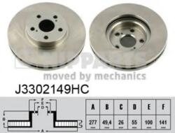 NIPPARTS Disc frana TOYOTA AVENSIS (T25) (2003 - 2008) NIPPARTS J3302149HC