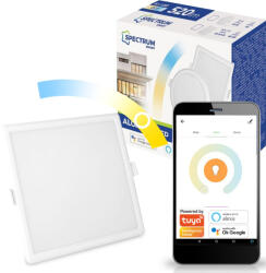 Spectrum SMART Négyzet alakú LED panel süllyesztett 6W CCT ALGINE SPECTRUM Smart TUYA WiFi szabályozható (WOJSMA0120)
