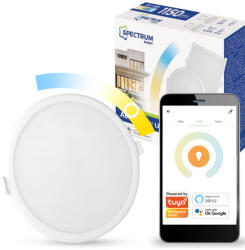 Spectrum SMART Kerek LED panel süllyesztett 12W CCT ALGINE SPECTRUM Smart TUYA WiFi szabályozható (WOJSMA0110)