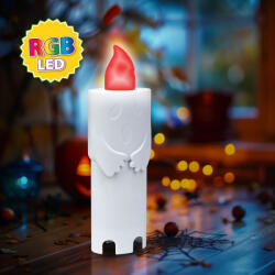 Family Halloween-i LED-es gyertya - szellem - 4 színű LED - 12 x 4, 5 x 3 cm Family 56551 (56551) - globalsales